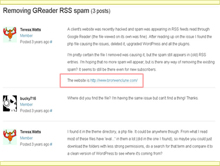 Removing GReader RSS spam